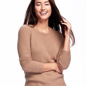 Old Navy Tan Crew Neck Pullover Sweater